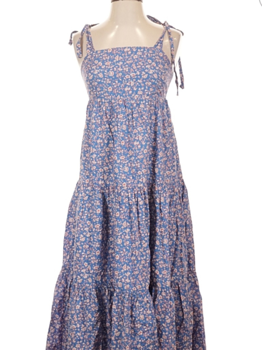 Madewell Cobalt Blue Floral Tiered Maxi Dress – Size Small